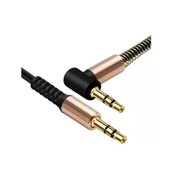 Kábel: univerzális 3.5mm jack-jack (90 fokban elfordított csatlakozó véggel) audio AUX kábel 1m-3