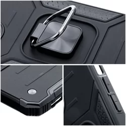 Telefontok Xiaomi Redmi Note 9s - Nitro Ring Armor - fekete gyűrűs, kitámasztható, ütésálló műanyag hátlaptok-2