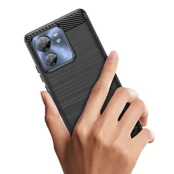 Telefontok Motorola Edge 40 - Carbon fekete szilikon hátlap tok-1