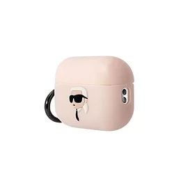 Airpods PRO 2 tartó: Karl Lagerfeld 3D Karl Head - pink szilikon tok-1