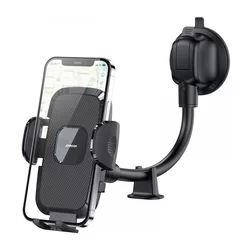 Autós telefontartó: Joyroom ZS259 - univerzális, szélvédőre rögzíthető autóstartó, flexibilis karral, fekete-1