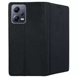 Xiaomi Poco X5 5G Telefontok - fekete mágneses szilikon keretes könyvtok-2