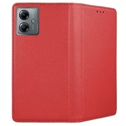 Telefontok Motorola Moto G14 - piros mágneses szilikon keretes könyvtok-2