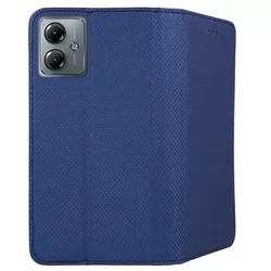 Telefontok Motorola Moto G14 - kék mágneses szilikon keretes könyvtok-2