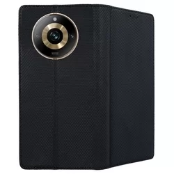 Telefontok Realme 11 Pro+ 5G - fekete mágneses szilikon keretes könyvtok-2