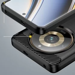 Telefontok Realme 11 Pro+ 5G - Carbon Fiber fekete szilikon hátlap tok-2
