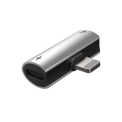 Adapter: Baseus L46 - 2in1 Audio + töltő (Lightning) adapter iPhone készülékekhez, ezüst/fekete-3