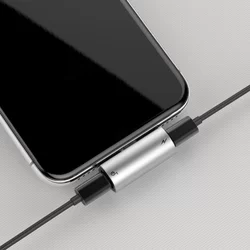 Adapter: Baseus L46 - 2in1 Audio + töltő (Lightning) adapter iPhone készülékekhez, ezüst/fekete-4