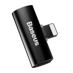 Adapter: Baseus L46 - 2in1 Audio + töltő (Lightning) adapter iPhone készülékekhez, fekete-1