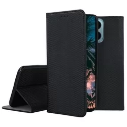 Telefontok Honor X6a - fekete mágneses szilikon keretes könyvtok-1