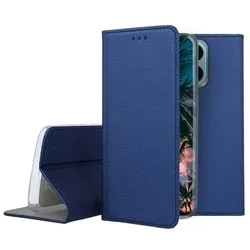 Telefontok Honor X6a - kék mágneses szilikon keretes könyvtok-1