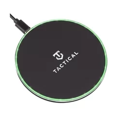 Telefon töltő: Tactical Base Plug Wireless - fekete vezeték nélküli (Wireless) töltő 2A + fekete USB/Type-C kábel, 1m-1