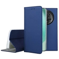Telefontok Honor Magic5 Pro - kék mágneses szilikon keretes könyvtok-3
