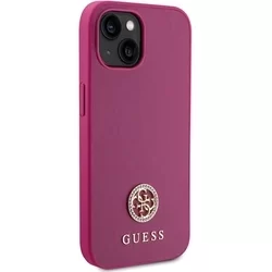 Telefontok iPhone 15 - GUESS 4G Strass Metal Logo - Pink hátlap tok-3