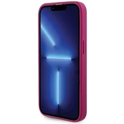 Telefontok iPhone 15 Pro Max - GUESS 4G Strass Metal Logo - Pink hátlap tok-4