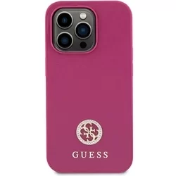 Telefontok iPhone 15 Pro Max - GUESS 4G Strass Metal Logo - Pink hátlap tok-2