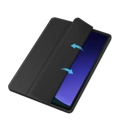 Tablettok Samsung Galaxy Tab S9 FE+ 12,4 coll (SM-X610, SM-X616) - fekete smart case tablet tok, átlátszó hátlappal, ceruza tartóval-1