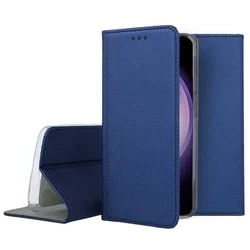 Telefontok Samsung Galaxy S23 FE 5G - kék mágneses szilikon keretes könyvtok-3