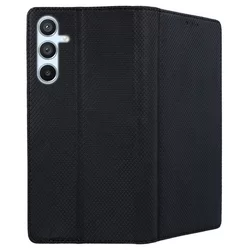 Samsung Galaxy S23 FE 5G Telefontok - fekete mágneses szilikon keretes könyvtok-2