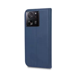 Telefontok Xiaomi 13T 5G - Smart Magnetic kék szilikon keretes mágneses könyvtok-1