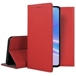 Telefontok Oppo A78 5G - piros mágneses szilikon keretes könyvtok-3