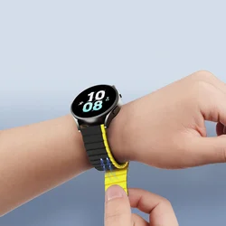 Samsung Galaxy Watch 4 (40 / 42 / 44 / 46 mm) okosóra szíj - Dux Ducis - fekete/citromsárga mágneses szíj (szíj szélesség: 20 mm)-3