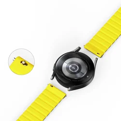 Samsung Galaxy Watch 4 (40 / 42 / 44 / 46 mm) okosóra szíj - Dux Ducis - fekete/citromsárga mágneses szíj (szíj szélesség: 20 mm)-1
