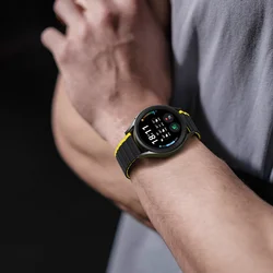 Samsung Galaxy Watch 4 (40 / 42 / 44 / 46 mm) okosóra szíj - Dux Ducis - fekete/citromsárga mágneses szíj (szíj szélesség: 20 mm)-4