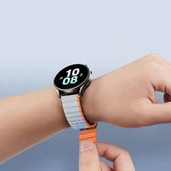 Samsung Galaxy Watch 4 (40 / 42 / 44 / 46 mm) okosóra szíj - Dux Ducis - szürke/narancssárga mágneses szíj (szíj szélesség: 20 mm)-3