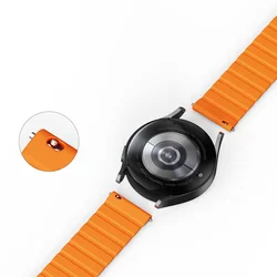 Samsung Galaxy Watch 4 (40 / 42 / 44 / 46 mm) okosóra szíj - Dux Ducis - szürke/narancssárga mágneses szíj (szíj szélesség: 20 mm)-1