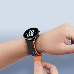 Samsung Galaxy Watch 4 (40 / 42 / 44 / 46 mm) okosóra szíj - Dux Ducis - fekete/narancssárga mágneses szíj (szíj szélesség: 20 mm)-3