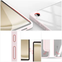 Tablettok Samsung Galaxy Tab A9 8.7 X110 / X115 - DUX DUCIS TOBY pink ütésálló tok, ceruza tartóval-4