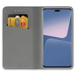 Telefontok Xiaomi 13 Lite - kék mágneses szilikon keretes könyvtok-1