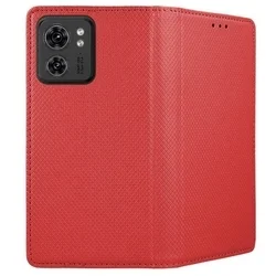 Telefontok Motorola Edge 40 5G - piros mágneses szilikon keretes könyvtok-2