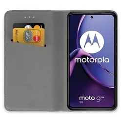 Telefontok Motorola Moto G84 5G - fekete mágneses szilikon keretes könyvtok-2
