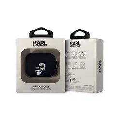 Airpods PRO 2 tartó: Karl Lagerfeld & Choupette 3D - fekete szilikon tok-2
