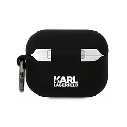 Airpods PRO 2 tartó: Karl Lagerfeld & Choupette 3D - fekete szilikon tok-1