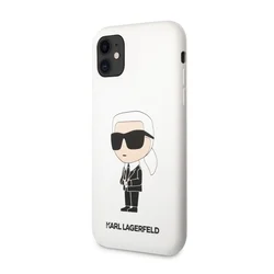 Telefontok iPhone 11 - Karl Lagerfeld Iconic - hátlap tok, fehér-1