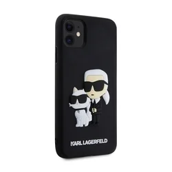 Telefontok iPhone 11 - Karl Lagerfeld - Karl & Choupette - hátlap tok, fekete-3