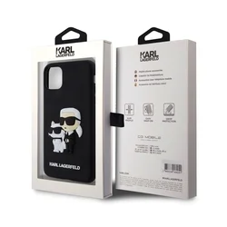 Telefontok iPhone 11 - Karl Lagerfeld - Karl & Choupette - hátlap tok, fekete-4