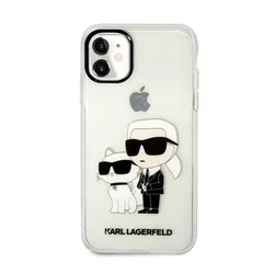 Telefontok iPhone 11 - Karl Lagerfeld - Karl & Choupette - hátlap tok, átlátszó csillámos-2