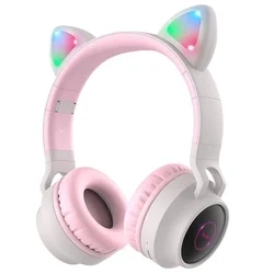 Headset: HOCO W27 - vezeték nélküli fejhallgató - pink/szürke-1
