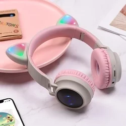 Headset: HOCO W27 - vezeték nélküli fejhallgató - pink/szürke-2