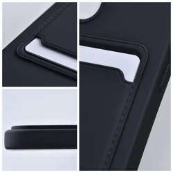 Telefontok Xiaomi Poco C65 - Forcell Card - fekete kártyatartós szilikon hátlap tok-1