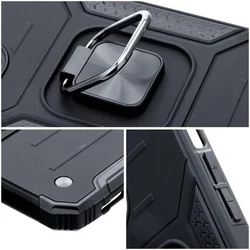 Telefontok Xiaomi Poco C65 - Nitro Ring Armor - fekete gyűrűs, kitámasztható, ütésálló műanyag hátlaptok-2