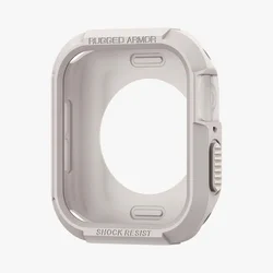 Apple Watch 4 / 5 / 6 / 7 / 8 / 9 / SE (44 / 45 mm) okosóra tok - SPIGEN RUGGED ARMOR bézs szilikon tok-2