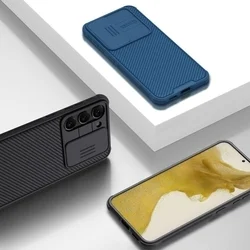 Samsung Galaxy S24+ (S24 Plus) Telefontok - Nillkin csúsztatható kameravédős fekete hátlap tok-4