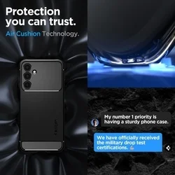 Telefontok Samsung Galaxy A25 5G - SPIGEN Rugged Armor - matt fekete hátlap tok-4