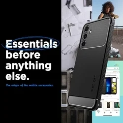 Telefontok Samsung Galaxy A25 5G - SPIGEN Rugged Armor - matt fekete hátlap tok-10