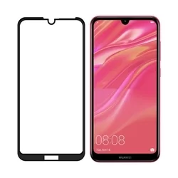 Üvegfólia Huawei Y7 2019 / Y7 PRO 2019 / Y7 Prime 2019 - Super kemény tokbarát fólia fekete kerettel-1